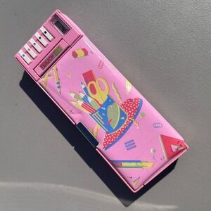 Vintage Flomo Touch 5&5 Multi Functional Pencil Case Pink 80s 90s Retro